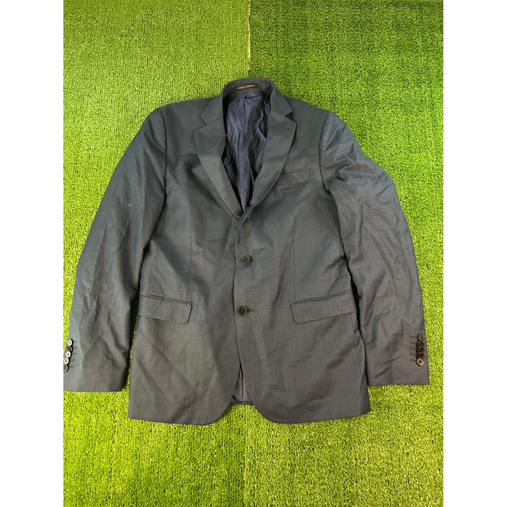 Pour Nomme‎ Formal Suit Blazer Jacket Blue Two Button Classic Fit Business